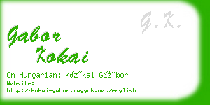 gabor kokai business card
